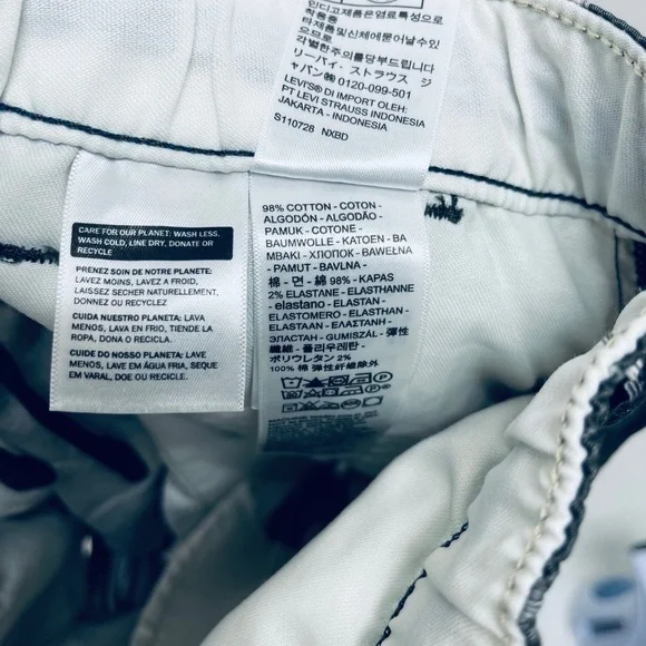 Levi’s XX Chino Shorts Men's LEZ Taper Black & White Stretch Casual Sz M New - Picture 8 of 12